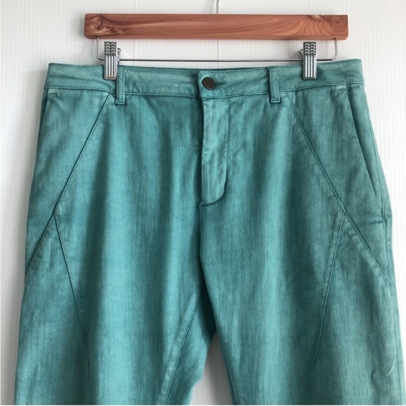 SUPERFINE Teal Union  cropped Pants - Picture 8 of 16